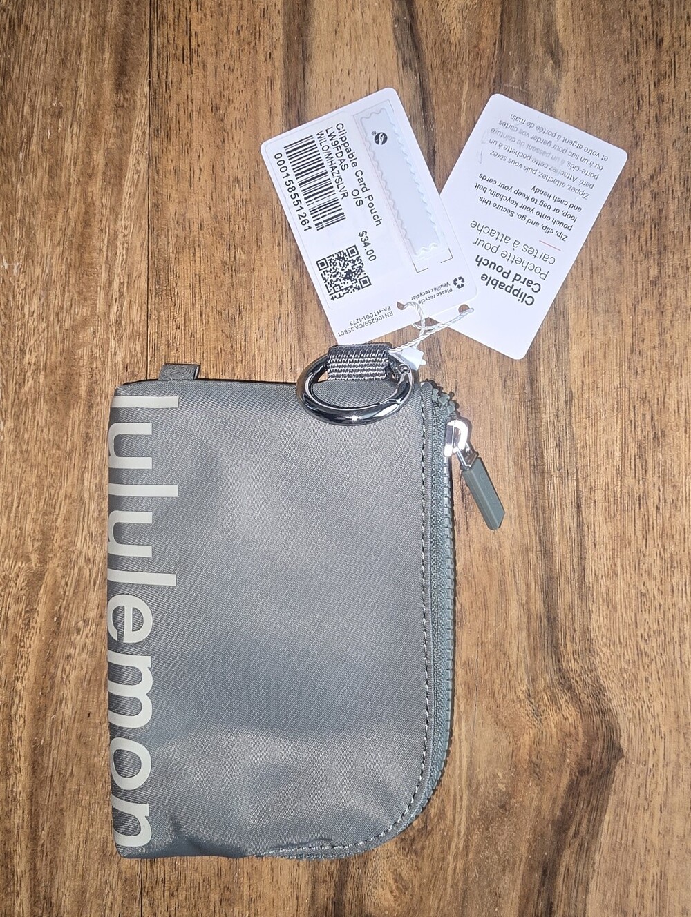 NWT Lululemon Clippable Card Pouch with Key Ring Holder